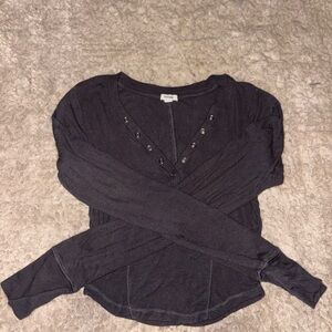 Garage Dark Gray Long Sleeve Top